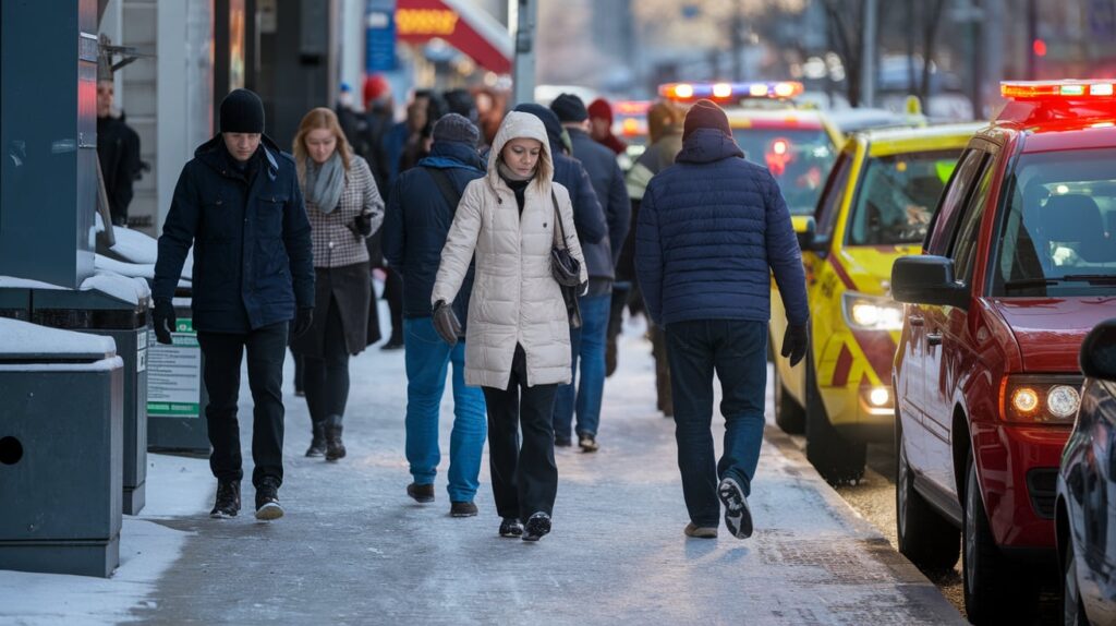 Icy NYC Sidewalk